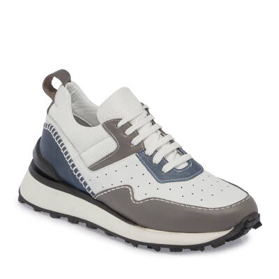  Gri Deri Erkek Sneaker - E24I1AY56861-P0W 