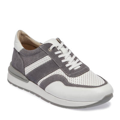  Gri Deri Erkek Sneaker - E24I1AY56863-T3O 