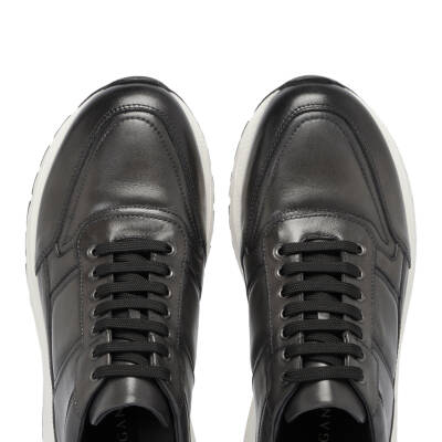 Gri Deri Erkek Sneaker - E24S1AY56974-D2S - 5