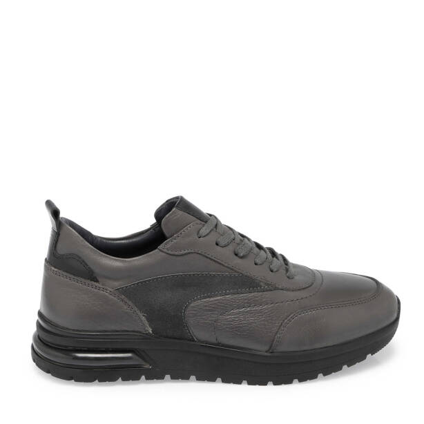 Gri Deri Erkek Sneaker - E24S1AY57026-B43 - 3