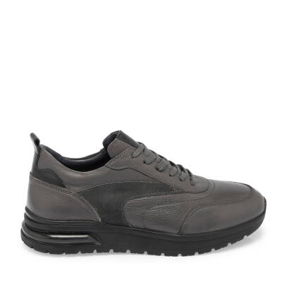 Gri Deri Erkek Sneaker - E24S1AY57026-B43 - 3