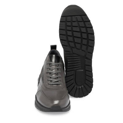 Gri Deri Erkek Sneaker - E24S1AY57026-B43 - 4