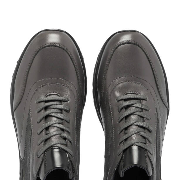 Gri Deri Erkek Sneaker - E24S1AY57026-B43 - 5