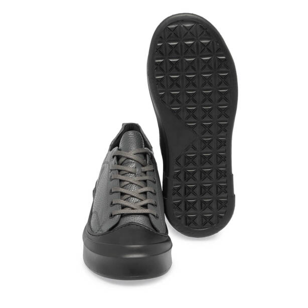 Gri Deri Erkek Sneaker - E24S1AY57136-B43 - 4