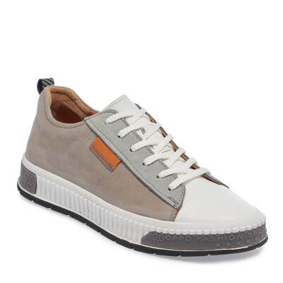 Gri Deri Erkek Sneaker - E25I1AY57183-G22 