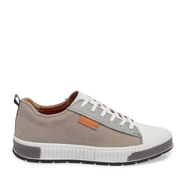 Gri Deri Erkek Sneaker - E25I1AY57183-G22 - 3
