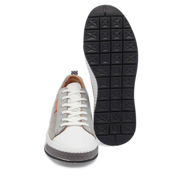 Gri Deri Erkek Sneaker - E25I1AY57183-G22 - 4