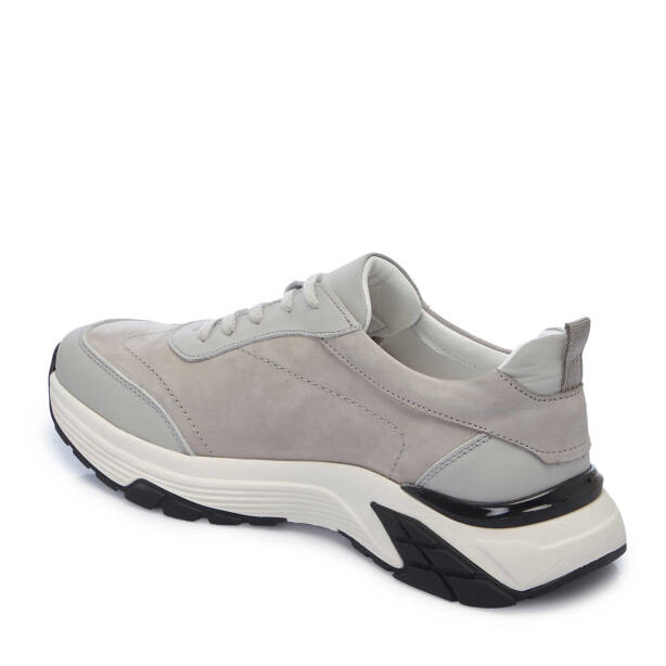 Gri Hakiki Deri Erkek Sneaker - E25I1AY57214-U6R - 3