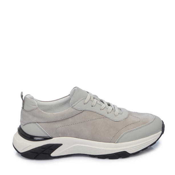 Gri Hakiki Deri Erkek Sneaker - E25I1AY57214-U6R - 1