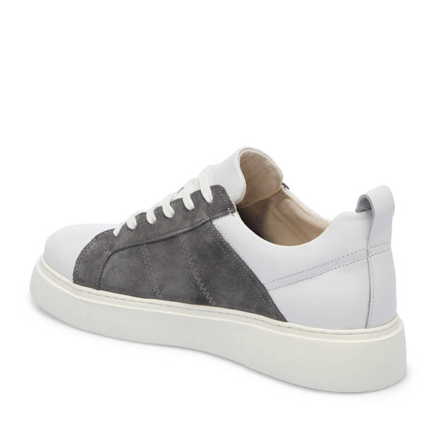 Gri Deri Erkek Sneaker - E25I1AY57283-B43 - 2