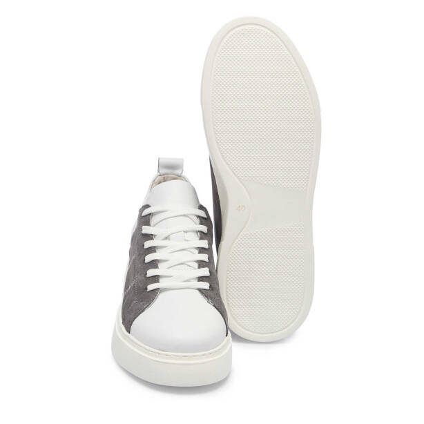Gri Deri Erkek Sneaker - E25I1AY57283-B43 - 4