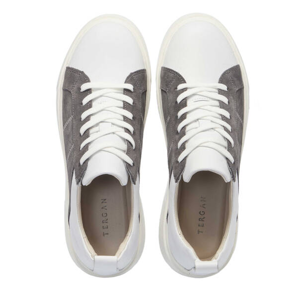 Gri Deri Erkek Sneaker - E25I1AY57283-B43 - 5