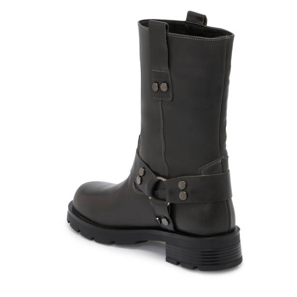 Gri Deri Kadın Casual Bot - K24K1BT67743-B43 - Tergan