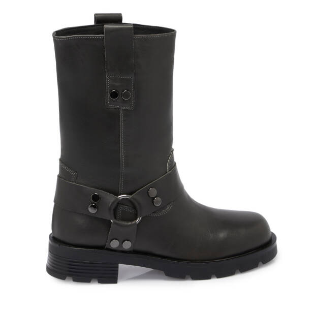 Gri Deri Kadın Casual Bot - K24K1BT67743-B43 - Tergan