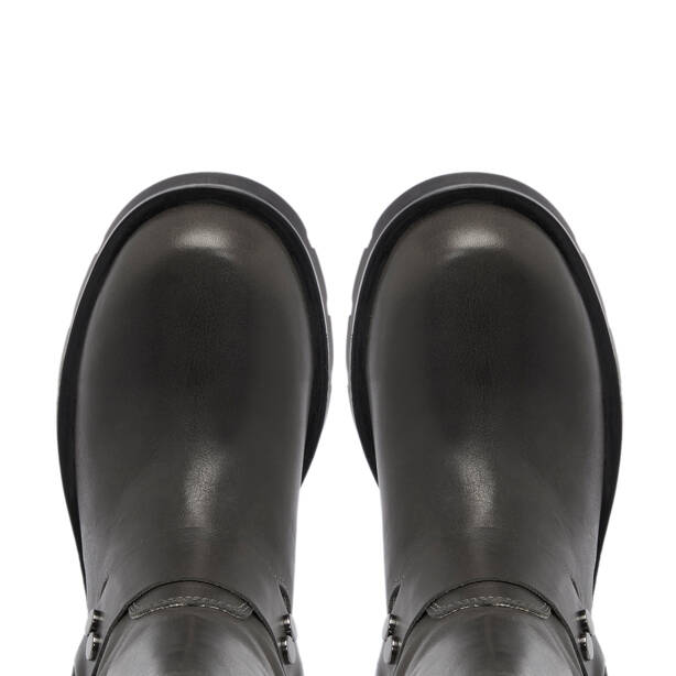 Gri Deri Kadın Casual Bot - K24K1BT67743-B43 - Tergan