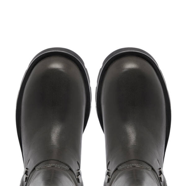 Gri Deri Kadın Casual Bot - K24K1BT67743-B43 - 5