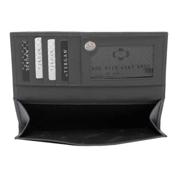 Gri Hakiki Deri Kadın Cüzdan - S1CB00005807-E80 - Tergan