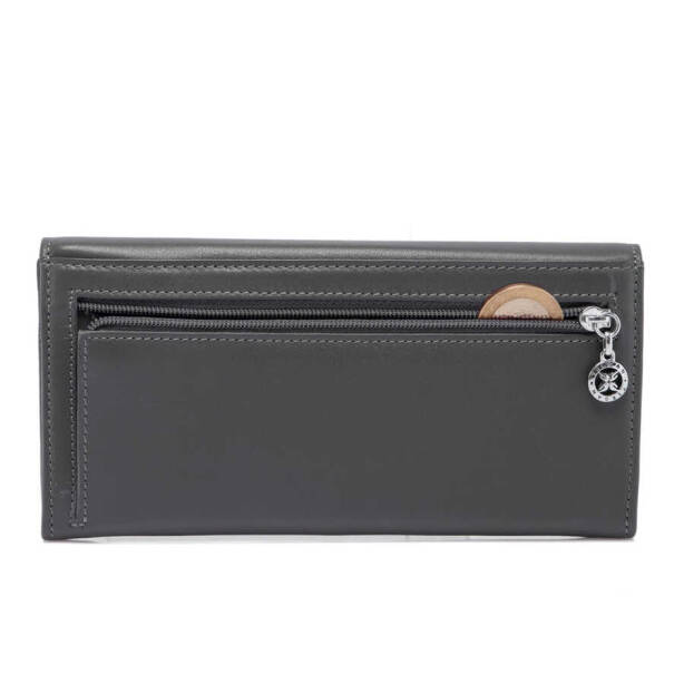 Gri Hakiki Deri Kadın Cüzdan - S1CB00005807-E80 - Tergan