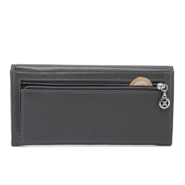 Gri Hakiki Deri Kadın Cüzdan - S1CB00005807-E80 - 4
