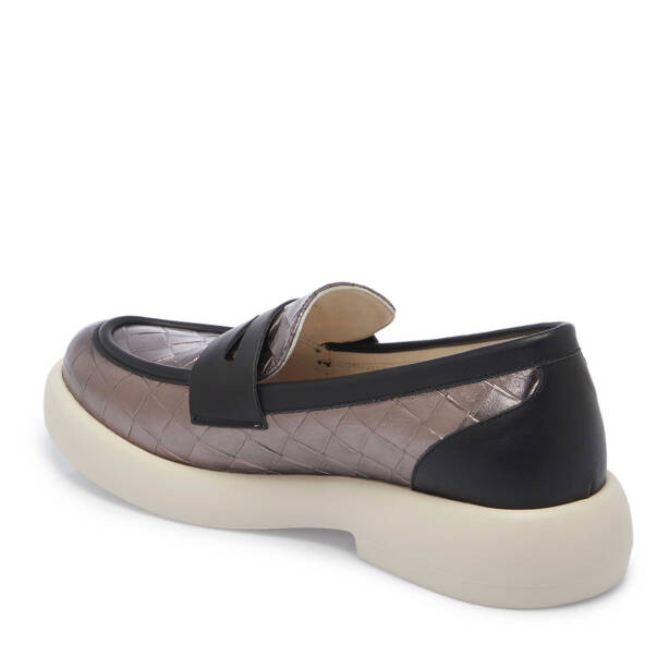 Gri Deri Kadın Makosen - K25I1AY68098-I8G - Tergan