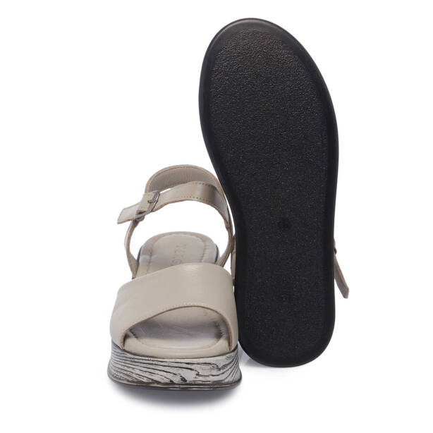 Gri Hakiki Deri Kadın Sandalet - K25Y1SN67926-U6Q - 4