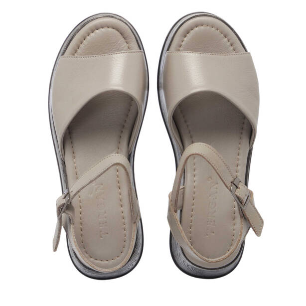 Gri Hakiki Deri Kadın Sandalet - K25Y1SN67926-U6Q - 5