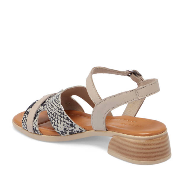 Gri Hakiki Deri Kadın Sandalet - K25Y1SN67931-B43 - 3