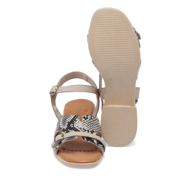 Gri Hakiki Deri Kadın Sandalet - K25Y1SN67931-B43 - 4