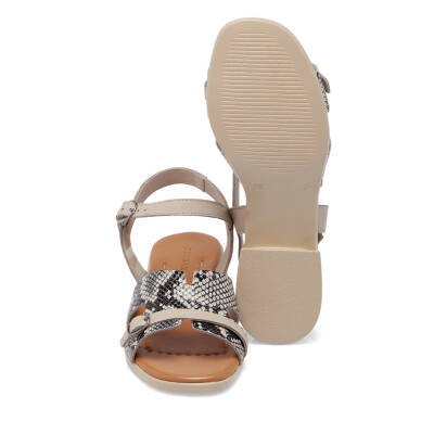 Gri Deri Kadın Sandalet - K25Y1SN67931-B43 - 4