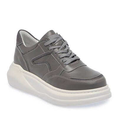  Gri Deri Kadın Sneaker - K23S1AY66810-B43 