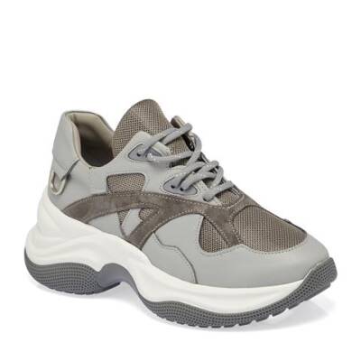 Gri Deri Kadın Sneaker - K23S1AY67034-I8H 