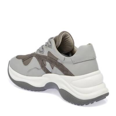 Gri Deri Kadın Sneaker - K23S1AY67034-I8H - 2