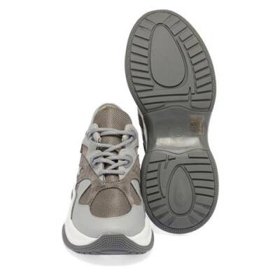 Gri Deri Kadın Sneaker - K23S1AY67034-I8H - 4
