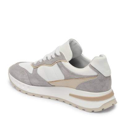  Gri Deri Kadın Sneaker - K24I1AY67136-K56 - 2