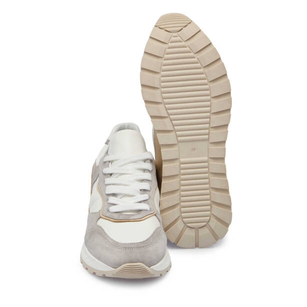 Gri Deri Kadın Sneaker - K24I1AY67136-K56 - 4