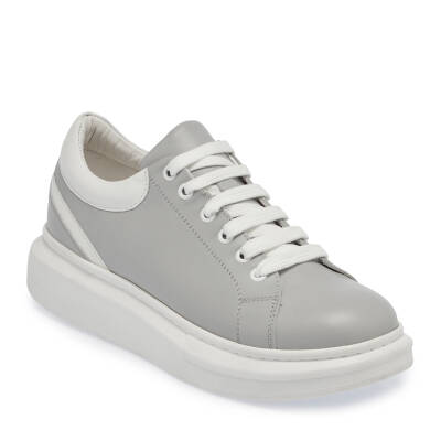 Gri Deri Kadın Sneaker - K24I1AY67326-B43 