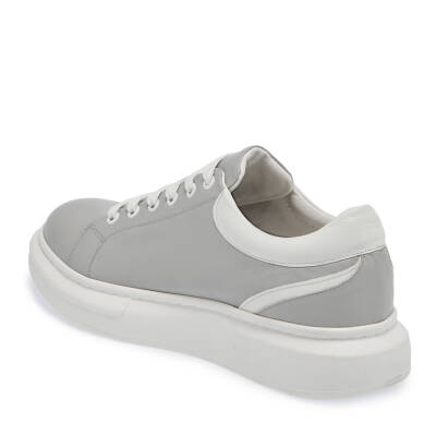 Gri Deri Kadın Sneaker - K24I1AY67326-B43 - 2