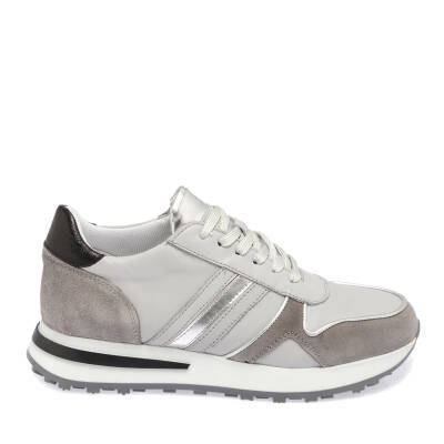  Gri Deri Kadın Sneaker - K24I1AY67372-B43 - 3