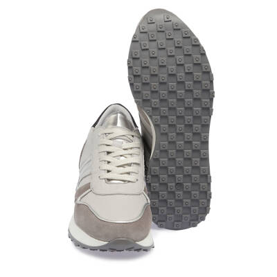  Gri Deri Kadın Sneaker - K24I1AY67372-B43 - 4