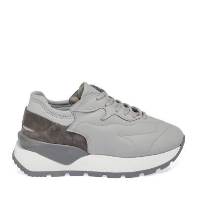  Gri Deri Kadın Sneaker - K24I1AY67389-I8H - 3