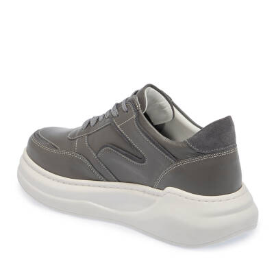 Gri Deri Kadın Sneaker - K24I1AY67491-B43 - 2