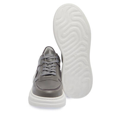 Gri Deri Kadın Sneaker - K24I1AY67491-B43 - 4