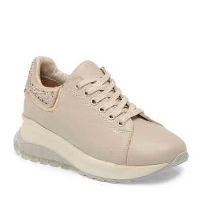 Gri Deri Kadın Sneaker - K24S1AY67534-B43 - 1