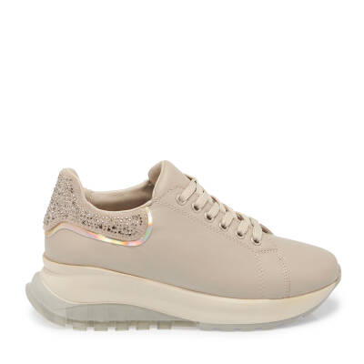 Gri Deri Kadın Sneaker - K24S1AY67534-B43 - 3