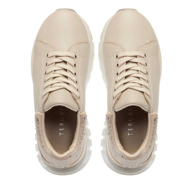 Gri Deri Kadın Sneaker - K24S1AY67534-B43 - 5