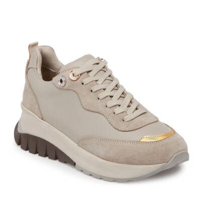Gri Deri Kadın Sneaker - K24S1AY67537-B43 