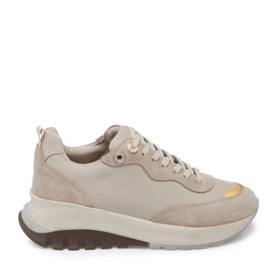 Gri Deri Kadın Sneaker - K24S1AY67537-B43 - 3