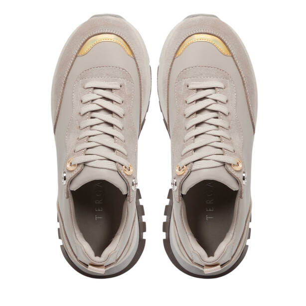 Gri Deri Kadın Sneaker - K24S1AY67537-B43 - 5