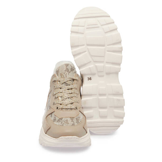 Gri Deri Kadın Sneaker - K24S1AY67538-B43 - 4