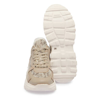 Gri Deri Kadın Sneaker - K24S1AY67538-B43 - 4